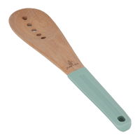 Wooden spoon, green silicone handle product image