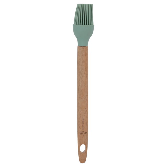 Round silicone brush with wooden handle image 1