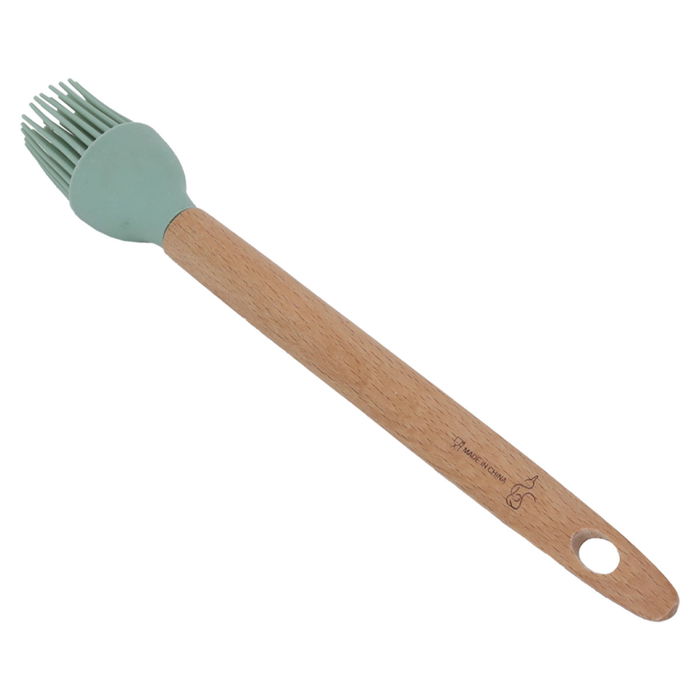 Round silicone brush with wooden handle image 2