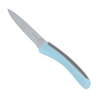 Chef's knife with blue silicone handle product image