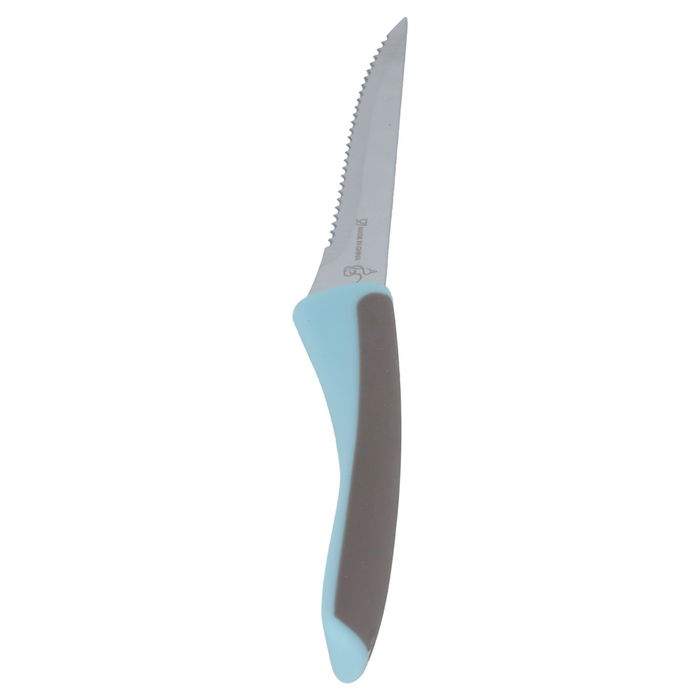 Steak knife with blue silicone handle image 2