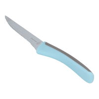 Steak knife with blue silicone handle product image