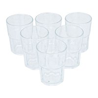 Ribbed glass cups set 6 pieces product image