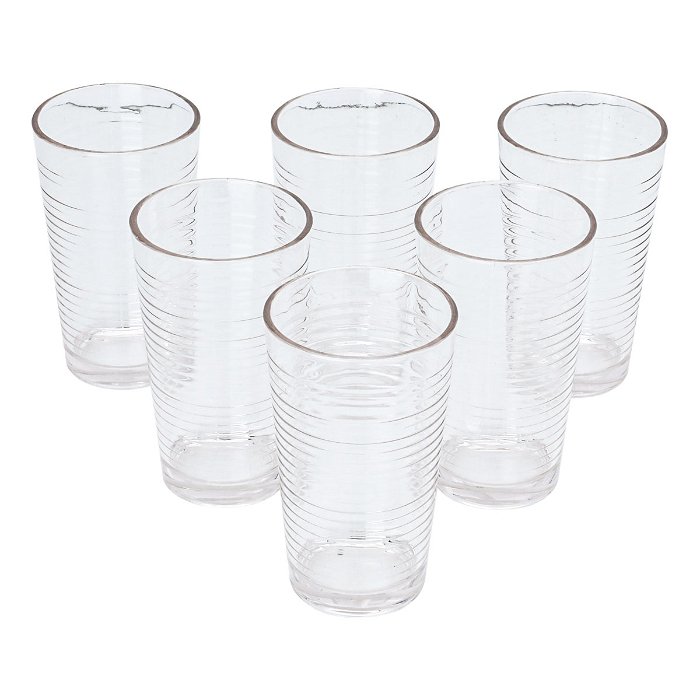Glass Water Cups Set 6 Pieces image 1