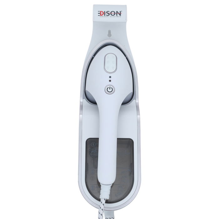 Edison steam iron with stand, white and silver, 330 ml, 1500 watts image 2