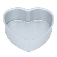 6x2" Bake Chef heart-shaped aluminum cake pan with removable base product image