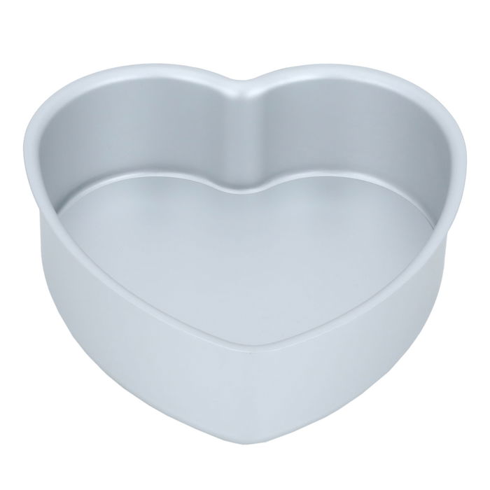 6x2" Bake Chef heart-shaped aluminum cake pan with removable base image 1