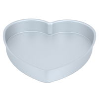 12x2" Bake Chef heart-shaped aluminum cake pan with removable base product image