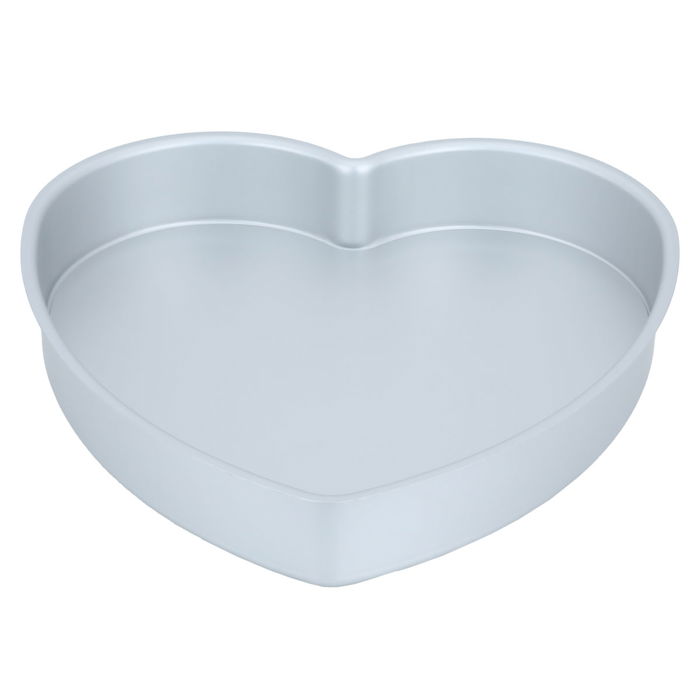 12x2" Bake Chef heart-shaped aluminum cake pan with removable base image 1