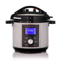 Edison Granite Pot Electric Pressure Cooker, 1000 Watts, 6 Liters, 11 Functions - Silver Black product image