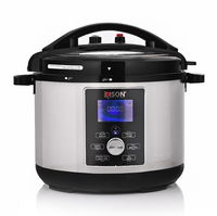 Edison Granite Pot Electric Pressure Cooker, 1400 Watt, 10 Liters, 11 Functions - Silver Black product image