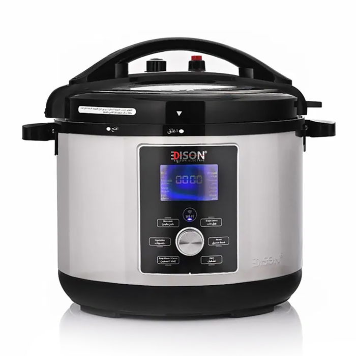 Edison Granite Pot Electric Pressure Cooker, 1400 Watt, 10 Liters, 11 Functions - Silver Black image 1