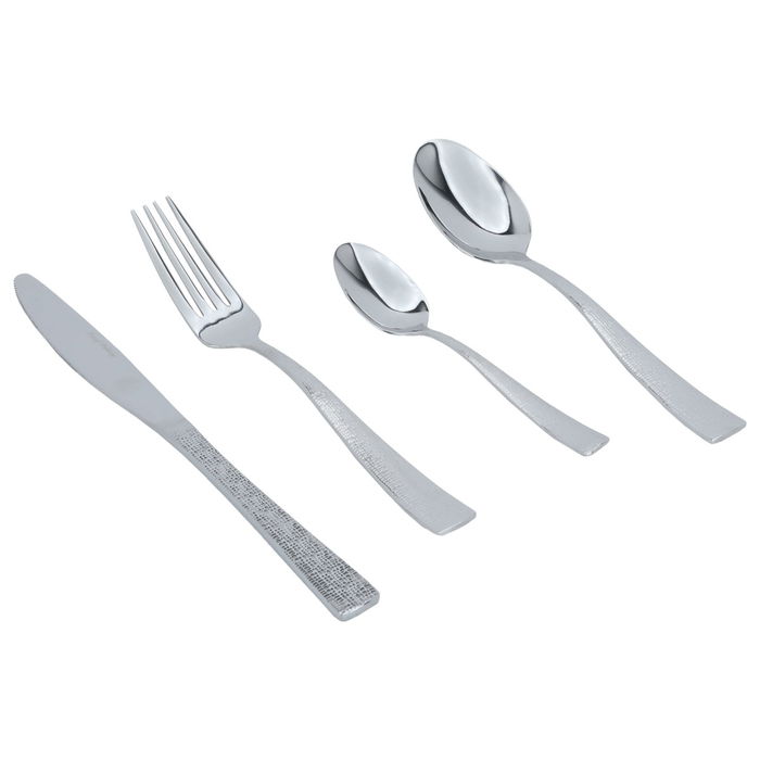 Set of 24-piece engraved silver steel spoons image 1