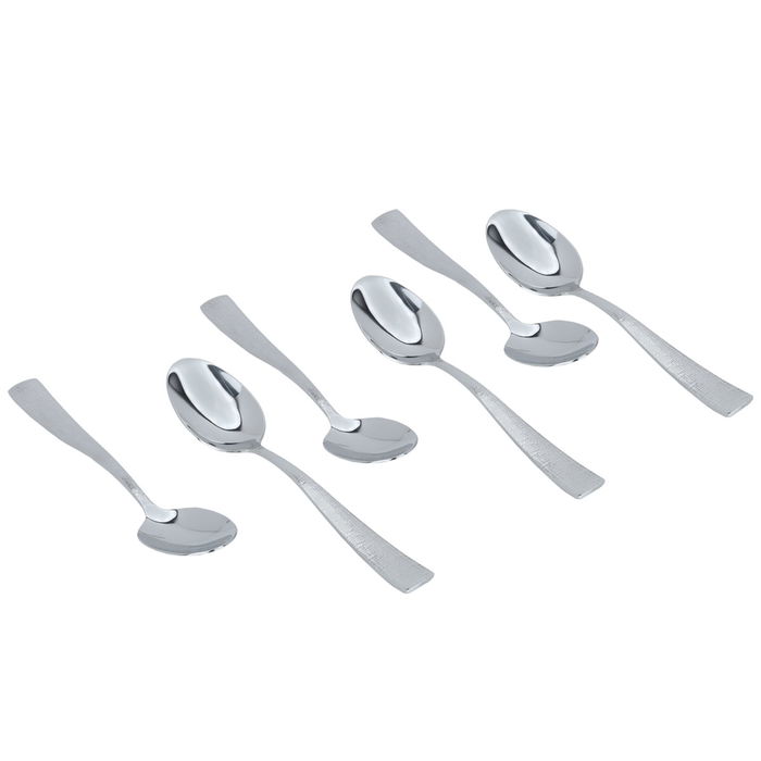 Set of 24-piece engraved silver steel spoons image 4