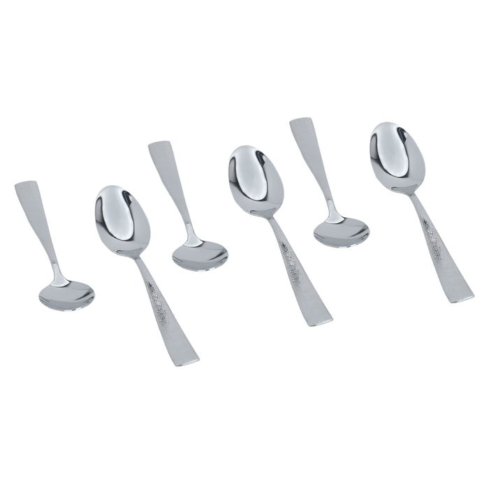 Set of 24-piece engraved silver steel spoons image 5