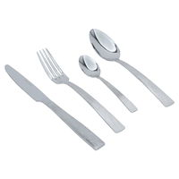 A set of 24-piece striped silver steel spoons product image