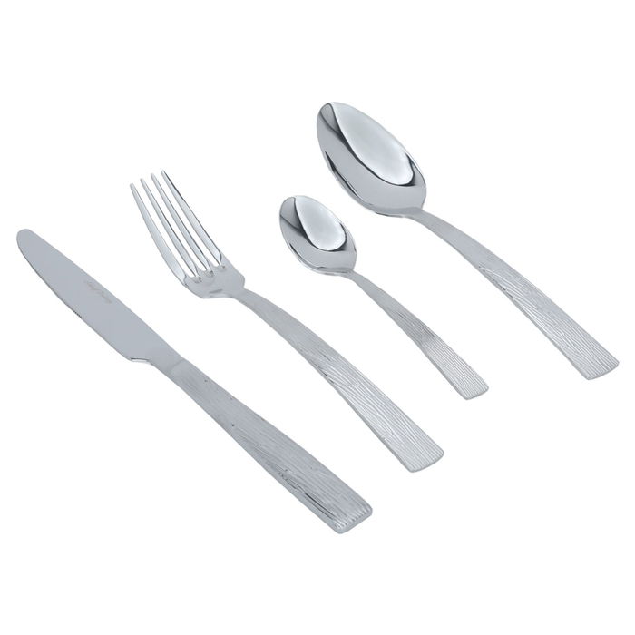 A set of 24-piece striped silver steel spoons image 1