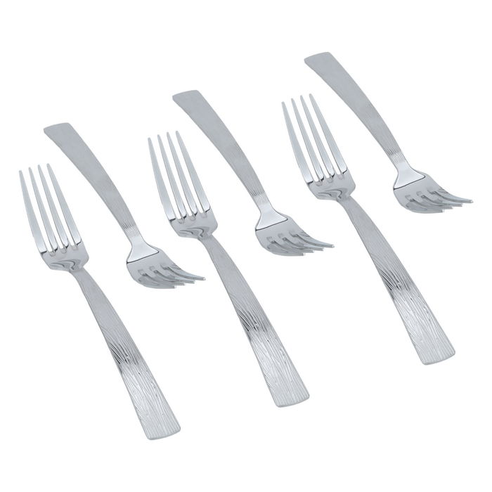 A set of 24-piece striped silver steel spoons image 2