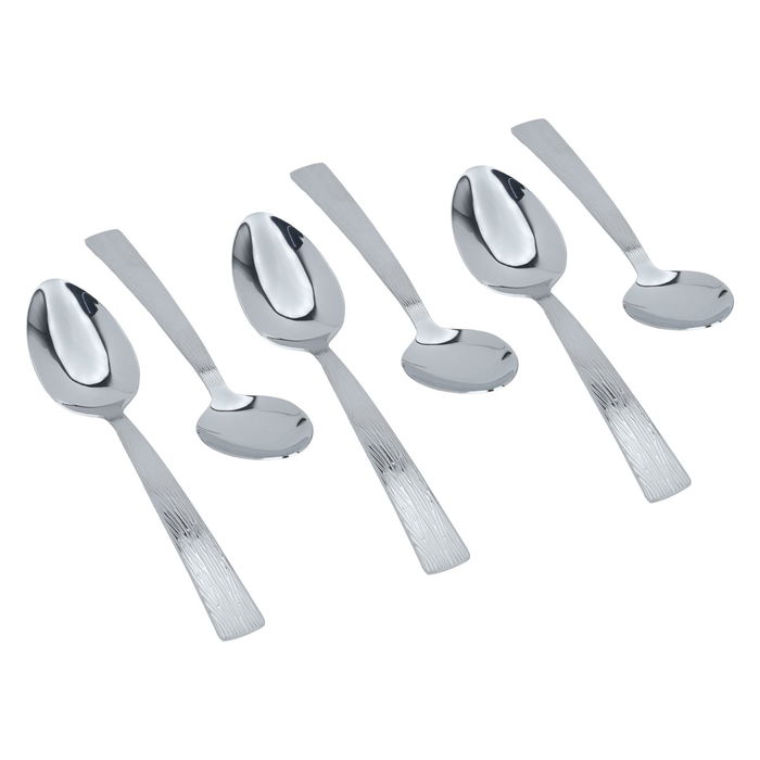 A set of 24-piece striped silver steel spoons image 4