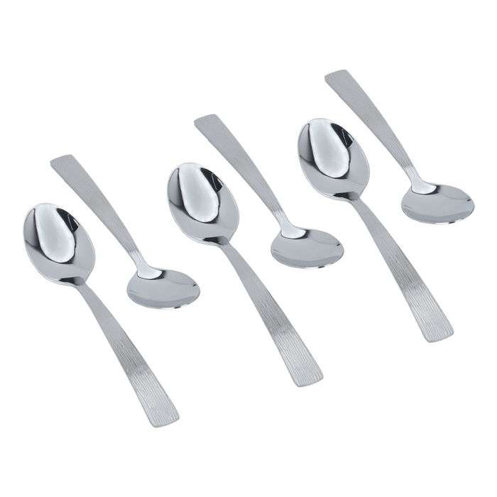 A set of 24-piece striped silver steel spoons image 5