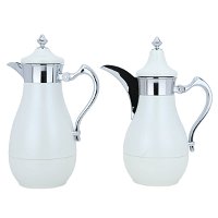 White and silver Doha thermos set of two pieces product image