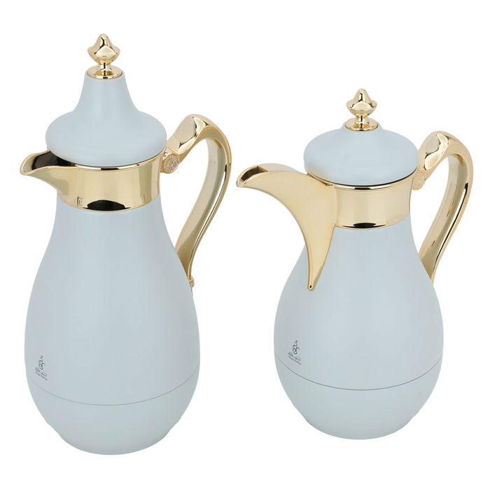 Doha light gray and gold thermos set of two pieces image 2