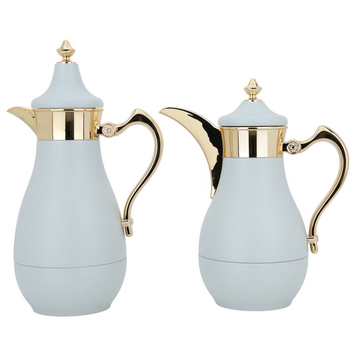 Doha light gray and gold thermos set of two pieces image 1