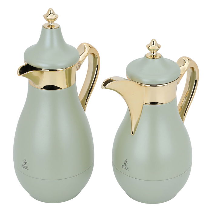 Doha light green and gold thermos set of two pieces image 2