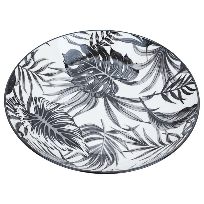 Black leaf pattern circular dining set, 24 pieces image 3