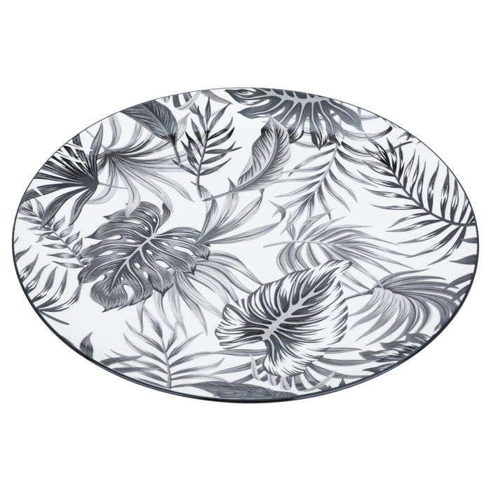 Black leaf pattern circular dining set, 24 pieces image 5