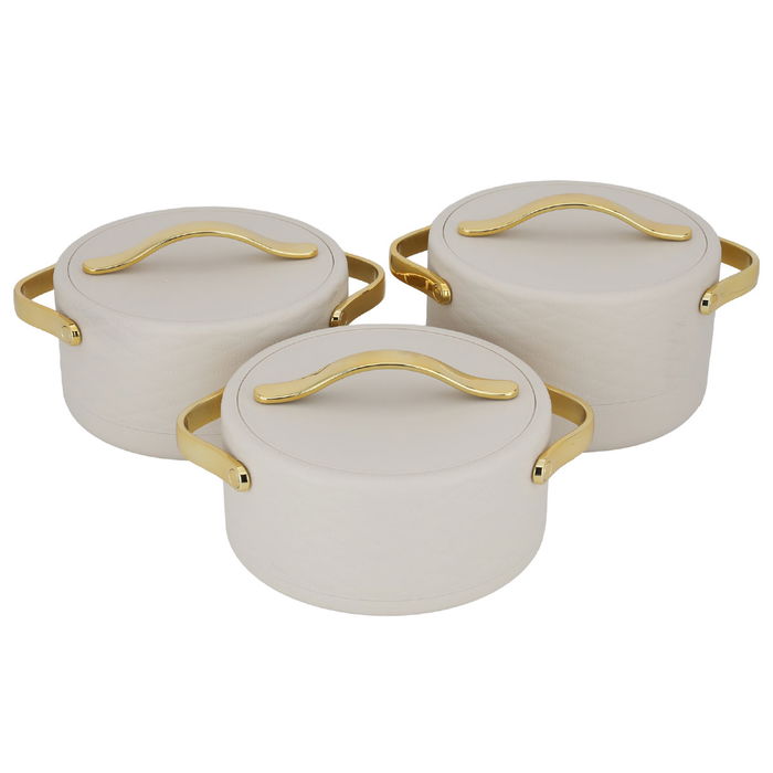 A set of light beige and gold Kinda containers, 3 pieces (1.5+2+2.5) litres image 1