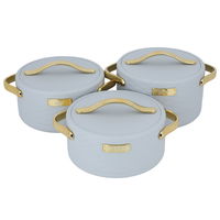 Kinda container set, light gray and gold, 3 pieces (1.5+2+2.5) litres product image