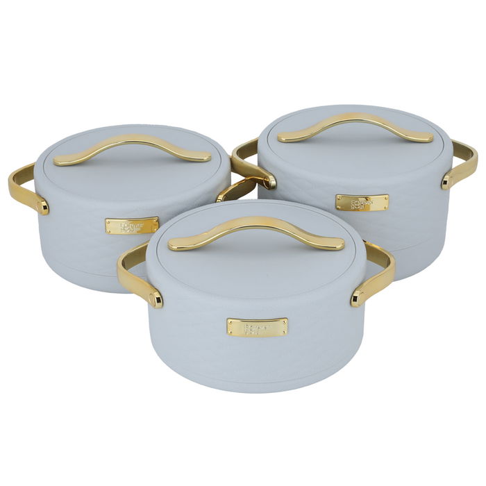 Kinda container set, light gray and gold, 3 pieces (1.5+2+2.5) litres image 1