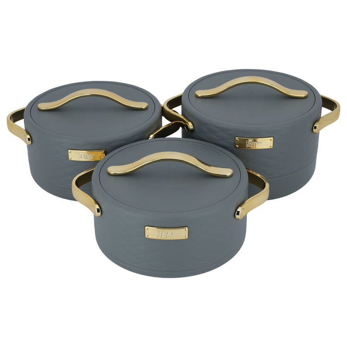 Kinda container set, dark gray and gold, 3 pieces (1.5+2+2.5) liters image 1