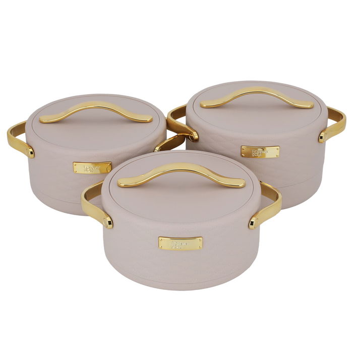 Kinda container set, light brown and gold, 3 pieces (1.5+2+2.5) litres image 1