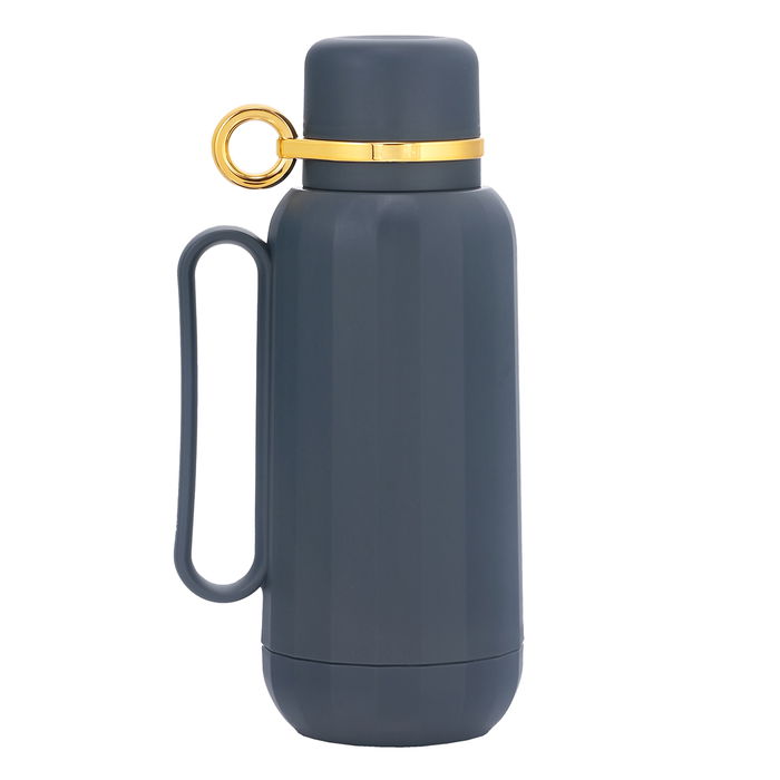 Rahal Dark Blue Gray Golden Thermos 1 Liter image 1