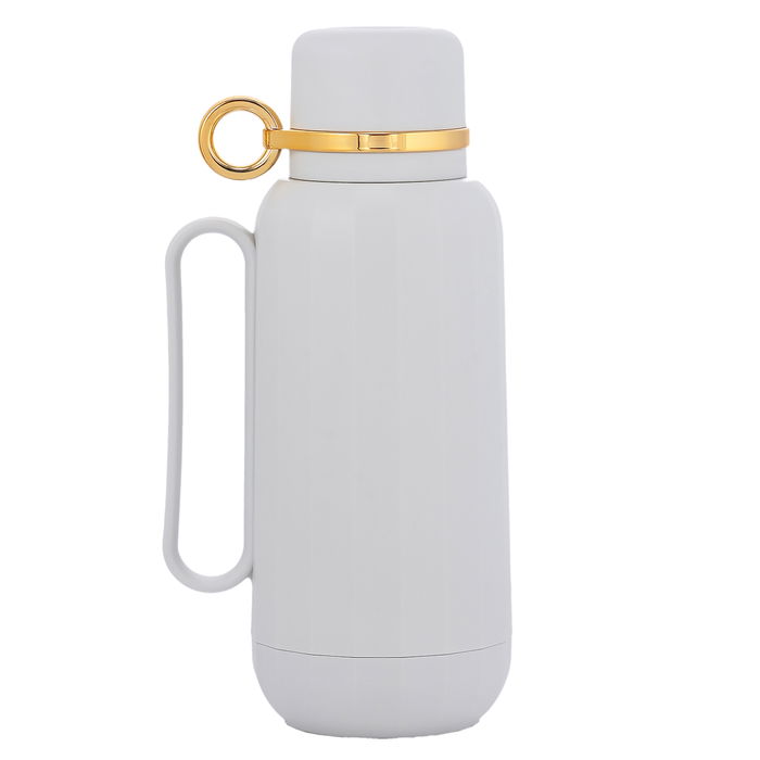 Rahal Stone Grey Thermos With Gold 1 Liter image 1