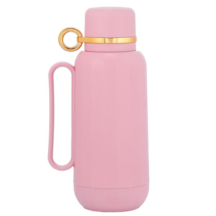 Rahal light pink thermos with gold 1 liter image 1