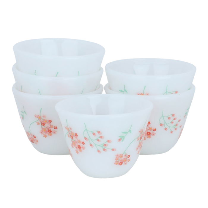 A set of white Arcopal Arabic coffee cups with a rose pattern, 12 pieces image 1