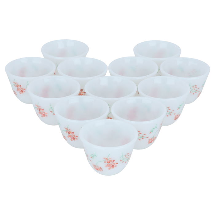 A set of white Arcopal Arabic coffee cups with a rose pattern, 12 pieces image 2