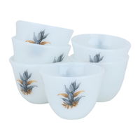 Large white wooded Arabic coffee cup set, 12 pieces product image