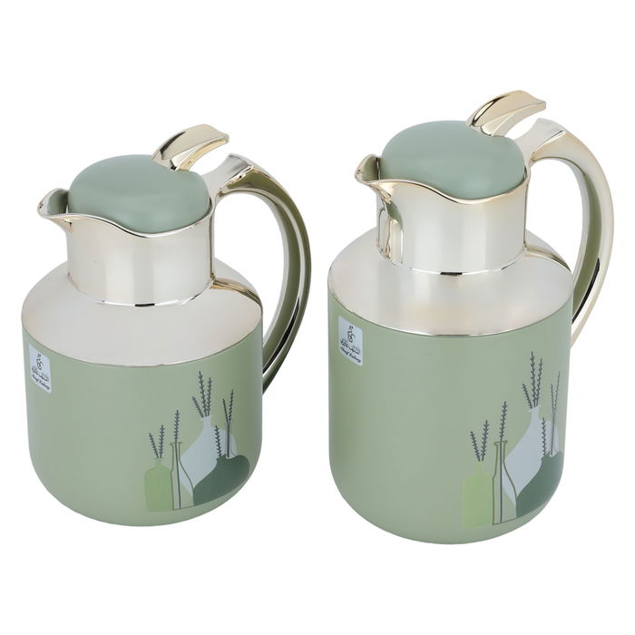 Florya Pro thermos set, light green, golden vase pattern, two pieces image 2