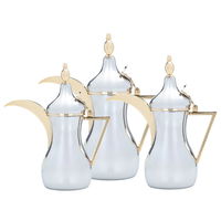 طقم دلة سليمان كروم يد ذهبي 3 حبات product image