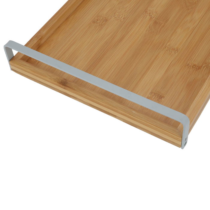 Rectangle presentation raft wood with large steel hand image 3