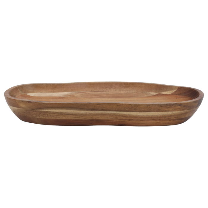 Dessert plate, deep wavy brown wood image 2