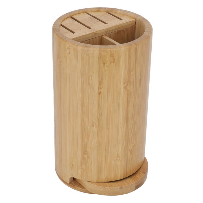 Split bamboo wooden spoon and knife stand image 1