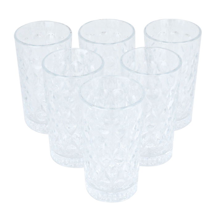 Max set of 12 oz patterned glass water cups, 6 pieces image 1