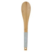 Wood service spoon with gray silicone hand product image