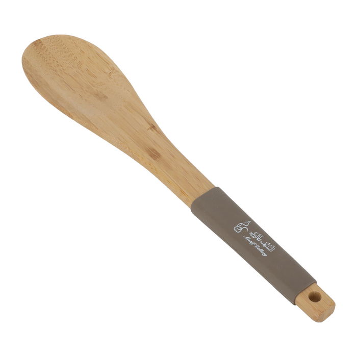 Wooden serving spoon with brown silicone hand image 2