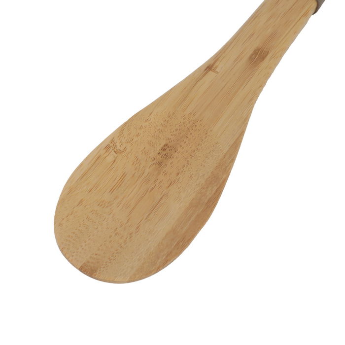 Wooden serving spoon with brown silicone hand image 3